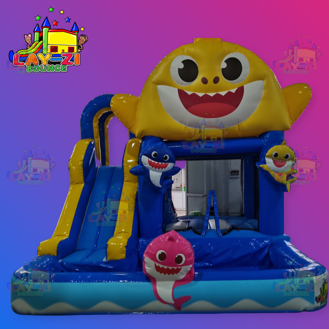 Rent Baby Shark Bounce House - Splash, Slide, & Play